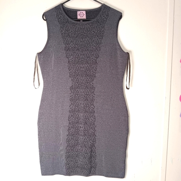 Nanette Lepore pencil mini dress, full stretch, size XL, knit, grey. - Picture 1 of 10